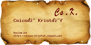 Csicsó Kristóf névjegykártya