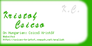 kristof csicso business card